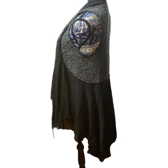 A'reve Black Gray Open Cardigan Jacket Top Layering Piece sz small - Picture 7 of 13